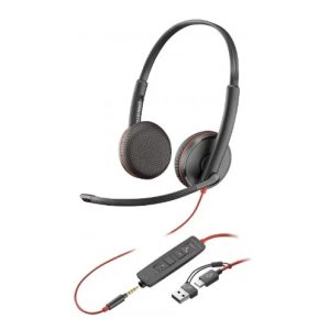 Poly Blackwire 3225 Stereo USBC Headset 35mm Plug USBCA Adapter Bulk