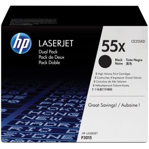 HP 55X 2-pack High Yield Black Original LaserJet Toner Cartridges