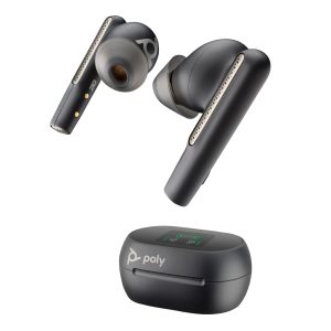HP Poly Voyager Free 60+ UC Carbon Black Earbuds +BT700 USB-C Adapter +Touchscreen Charge Case