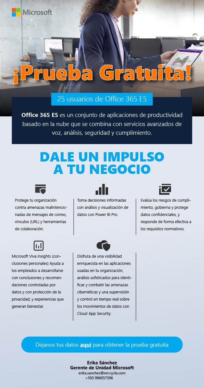 Microsoft Office 365 - Prueba Gratuita - Nexsys Ecuador