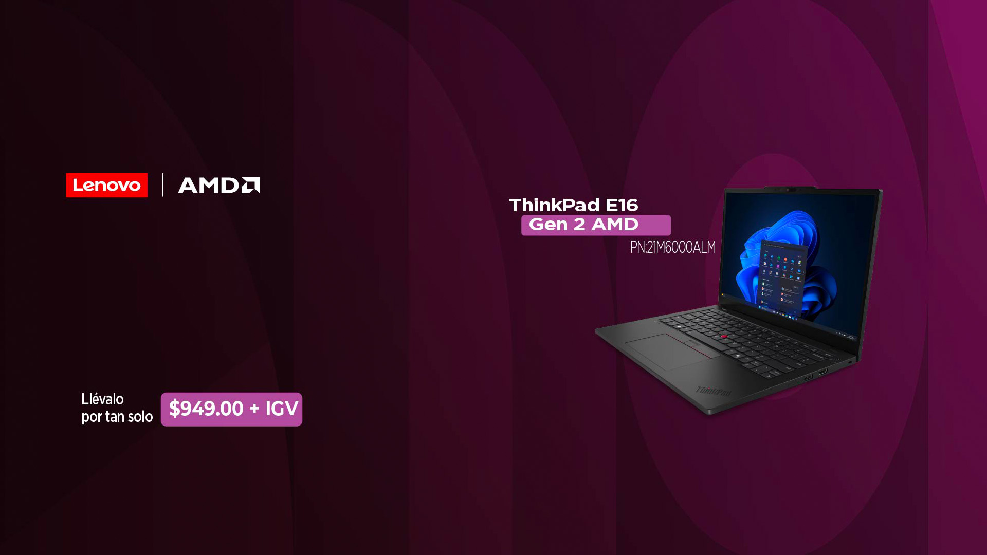 Lenovo y AMD Thinkpad E16 Gen 2